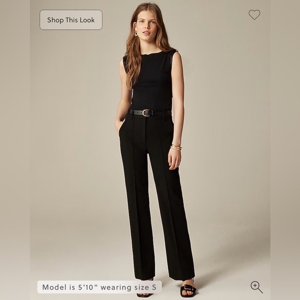 J. Crew Natalia Black Wide Leg Pants in Four-Season Stretch